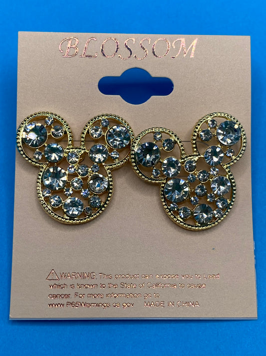 Mickey Mouse Outline Gold & Silver Earrings