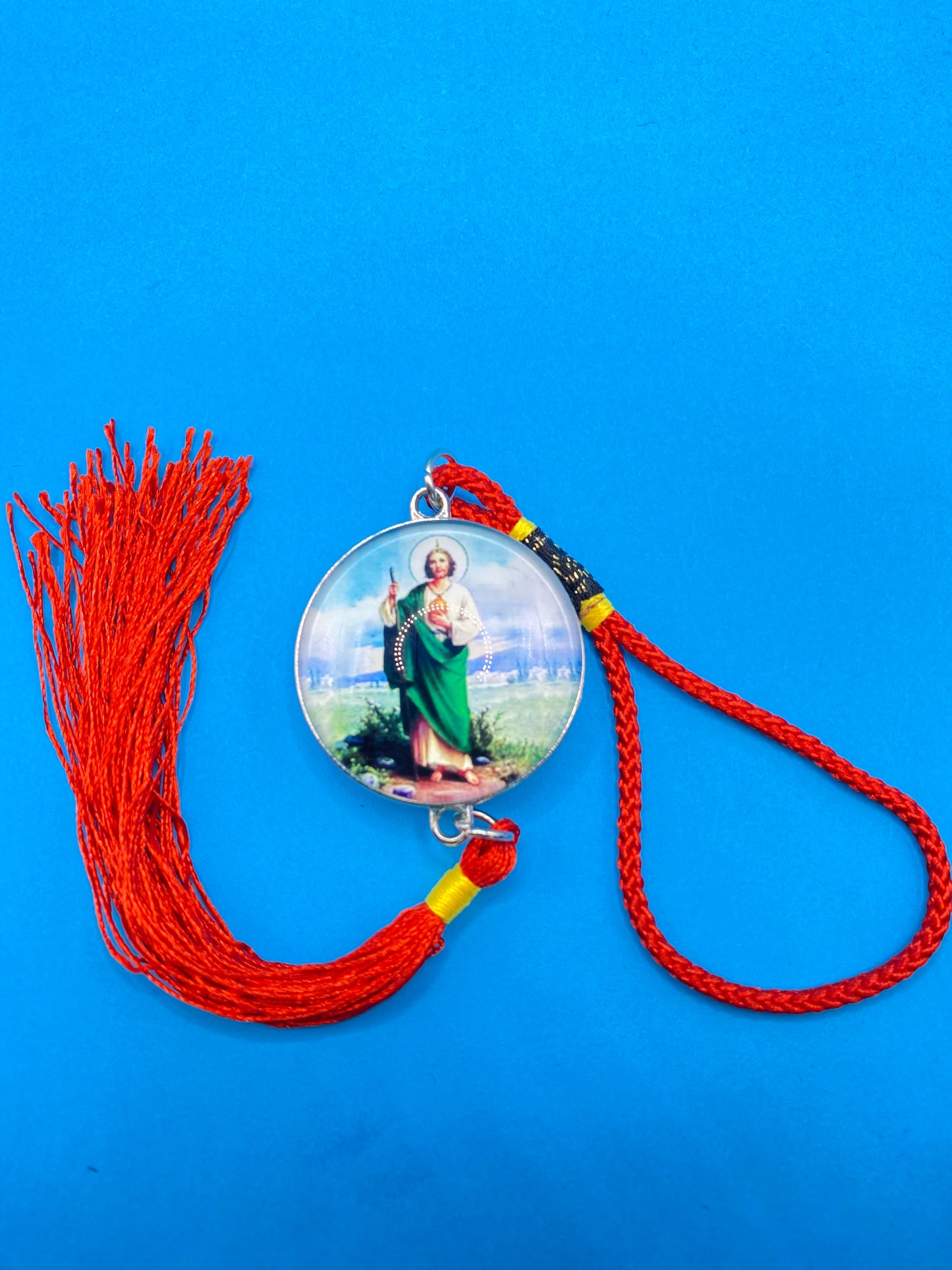 Red Yarn Religion Keychain