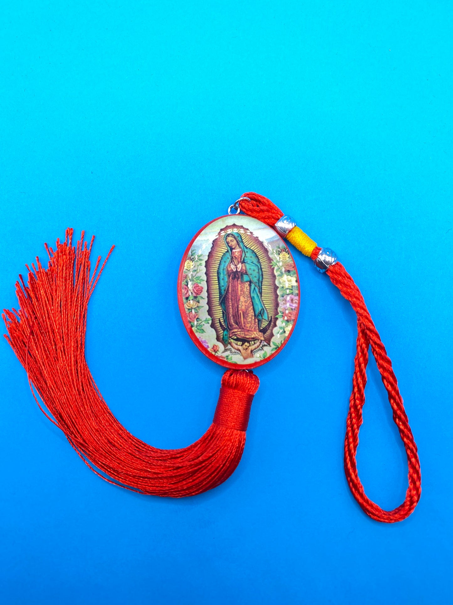 Red Yarn Religion Keychain